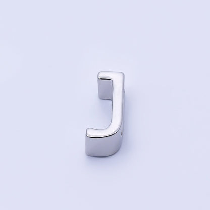 Silver 13mm Personalized Minimalist Initial Letter Alphabet Bead | AF144 - AF156
