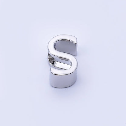 Silver 13mm Personalized Minimalist Initial Letter Alphabet Bead | AF144 - AF156