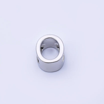 Silver 13mm Personalized Minimalist Initial Letter Alphabet Bead | AF144 - AF156
