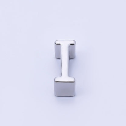 Silver 13mm Personalized Minimalist Initial Letter Alphabet Bead | AF144 - AF156