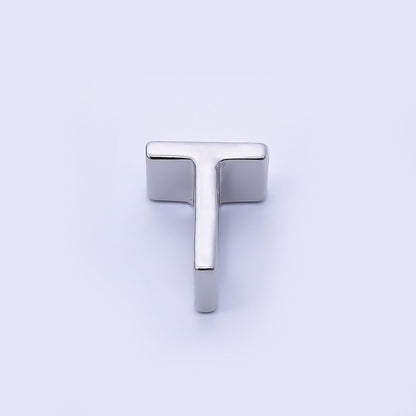 Silver 13mm Personalized Minimalist Initial Letter Alphabet Bead | AF144 - AF156