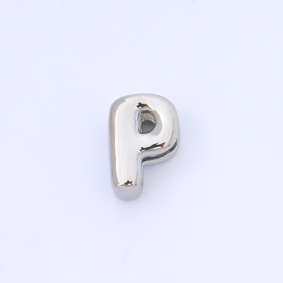 Monogram Silver 15mm Personalized Chubby Bubble Initial Letter Alphabet Bead | AF092 - AF104
