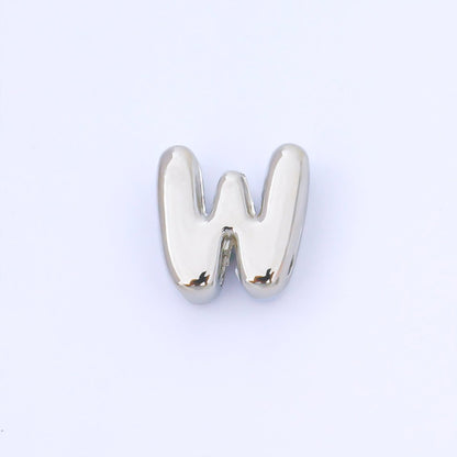 Monogram Silver 15mm Personalized Chubby Bubble Initial Letter Alphabet Bead | AF092 - AF104