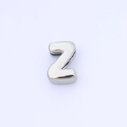 Monogram Silver 15mm Personalized Chubby Bubble Initial Letter Alphabet Bead | AF092 - AF104