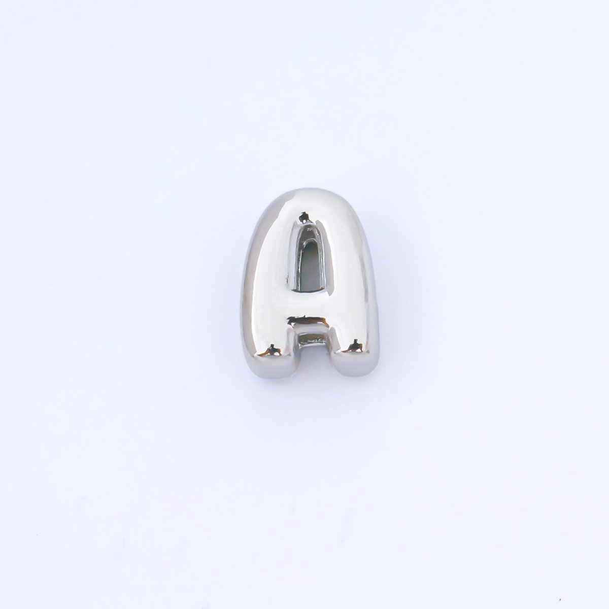Monogram Silver 15mm Personalized Chubby Bubble Initial Letter Alphabet Bead | AF092 - AF104
