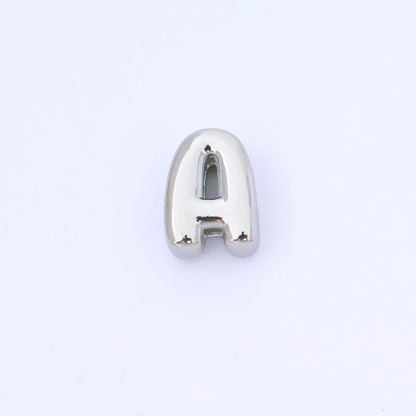 Monogram Silver 15mm Personalized Chubby Bubble Initial Letter Alphabet Bead | AF092 - AF104