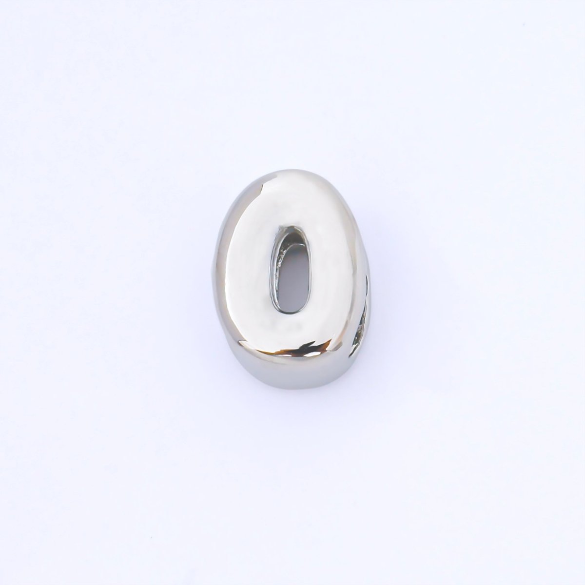 Monogram Silver 15mm Personalized Chubby Bubble Initial Letter Alphabet Bead | AF092 - AF104