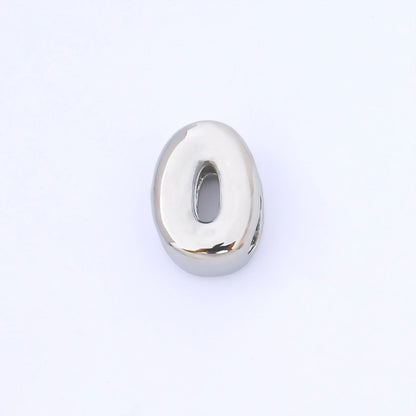 Monogram Silver 15mm Personalized Chubby Bubble Initial Letter Alphabet Bead | AF092 - AF104