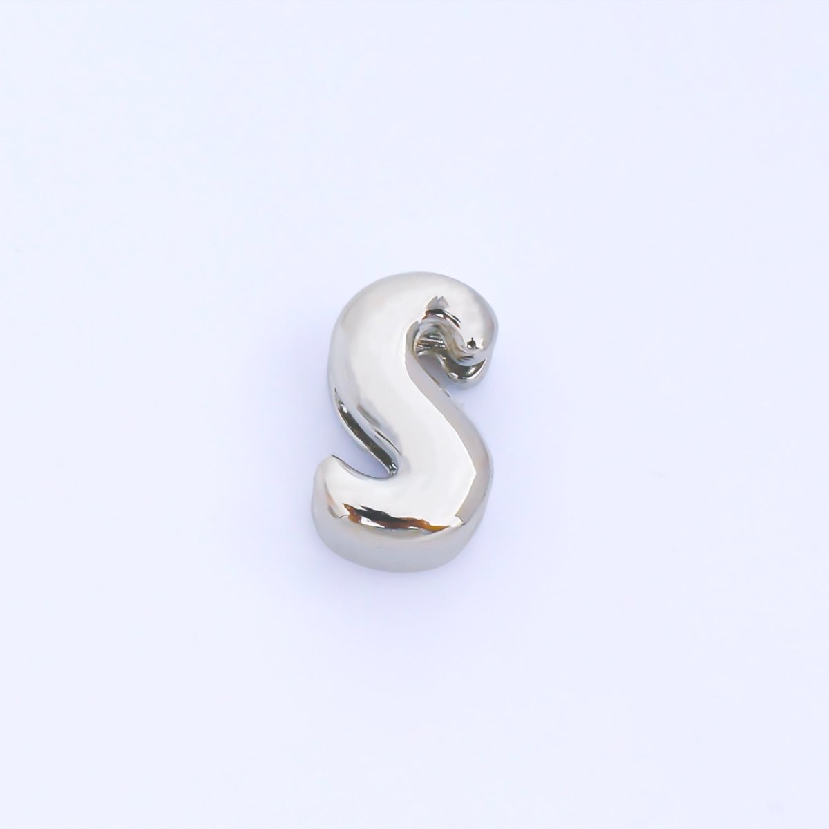 Monogram Silver 15mm Personalized Chubby Bubble Initial Letter Alphabet Bead | AF092 - AF104