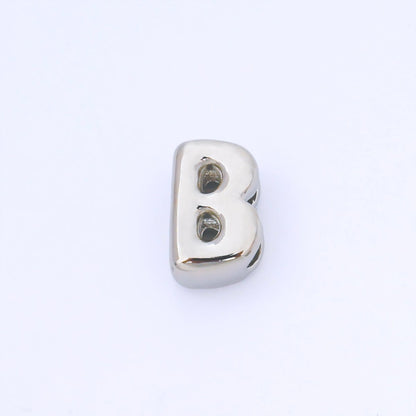 Monogram Silver 15mm Personalized Chubby Bubble Initial Letter Alphabet Bead | AF092 - AF104