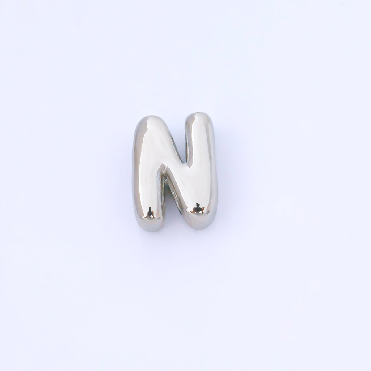 Monogram Silver 15mm Personalized Chubby Bubble Initial Letter Alphabet Bead | AF092 - AF104