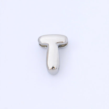 Monogram Silver 15mm Personalized Chubby Bubble Initial Letter Alphabet Bead | AF092 - AF104