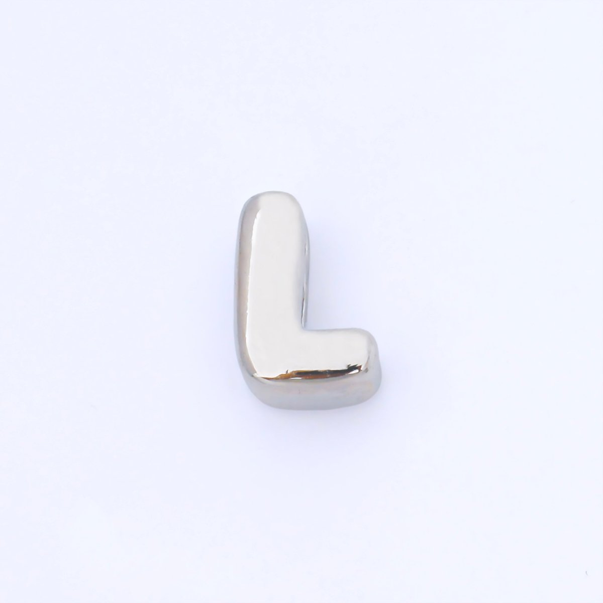 Monogram Silver 15mm Personalized Chubby Bubble Initial Letter Alphabet Bead | AF092 - AF104