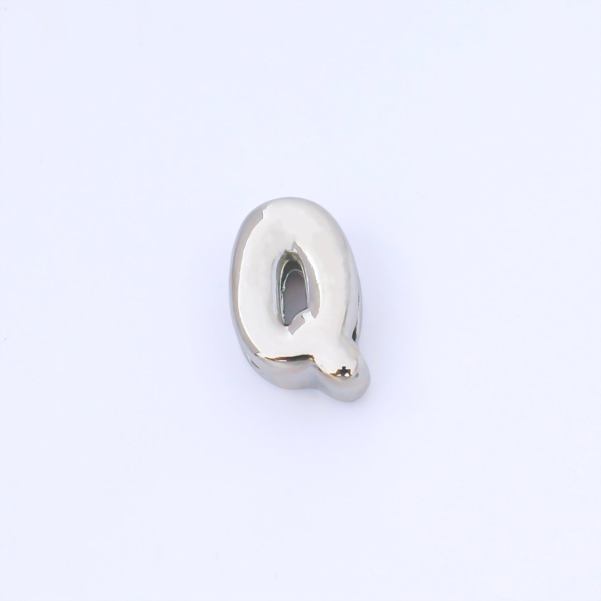 Monogram Silver 15mm Personalized Chubby Bubble Initial Letter Alphabet Bead | AF092 - AF104