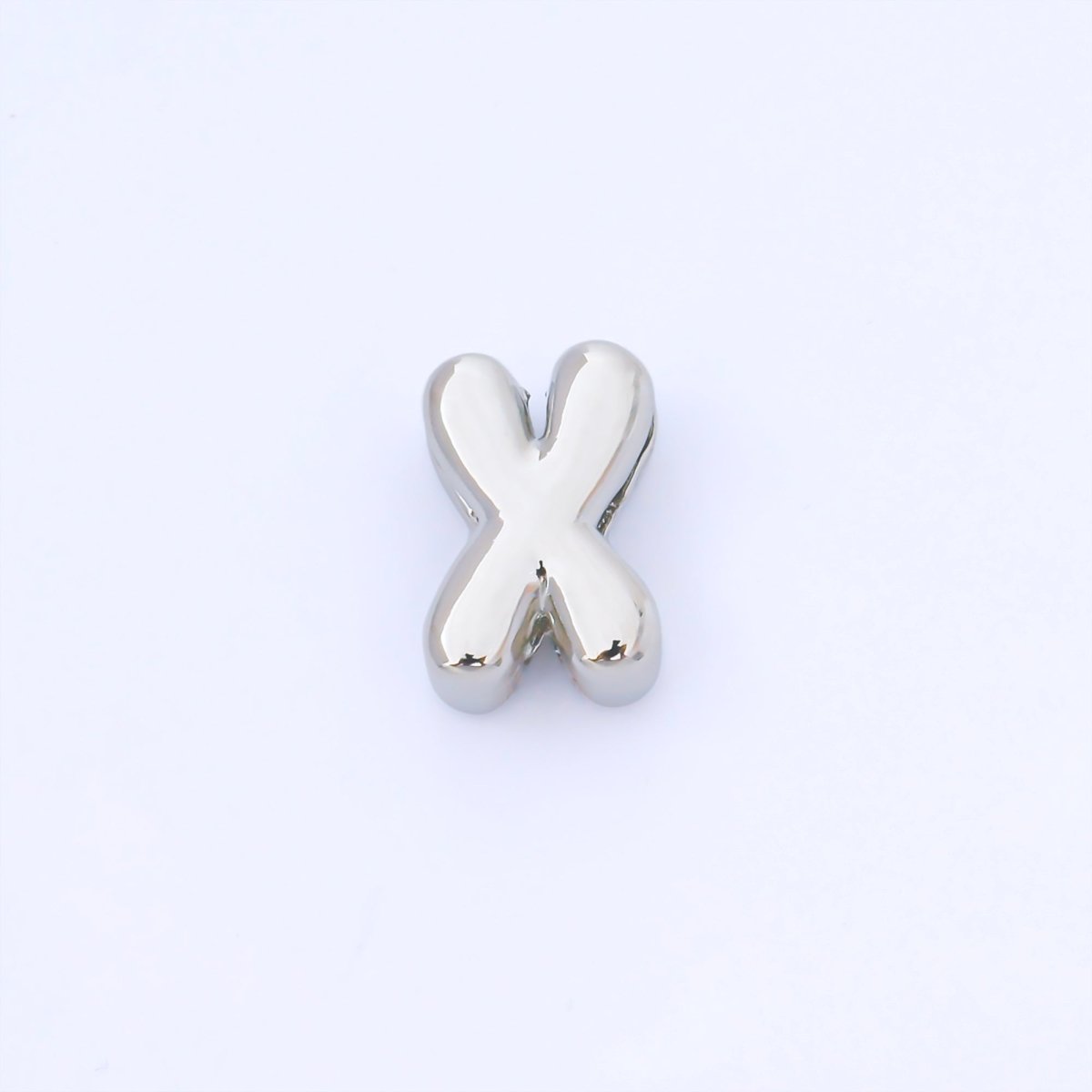 Monogram Silver 15mm Personalized Chubby Bubble Initial Letter Alphabet Bead | AF092 - AF104