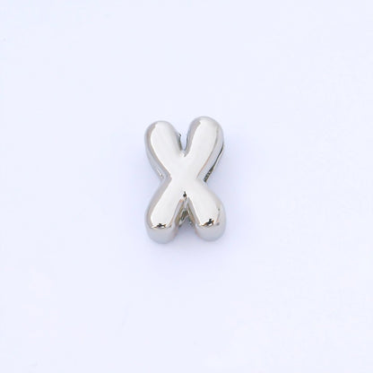 Monogram Silver 15mm Personalized Chubby Bubble Initial Letter Alphabet Bead | AF092 - AF104