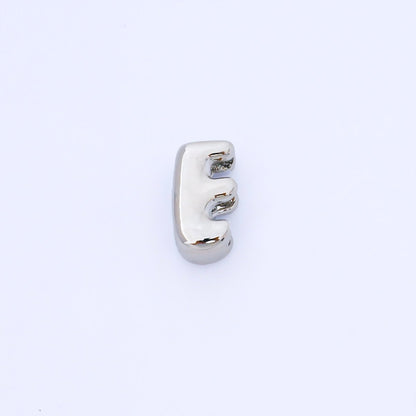 Monogram Silver 15mm Personalized Chubby Bubble Initial Letter Alphabet Bead | AF092 - AF104