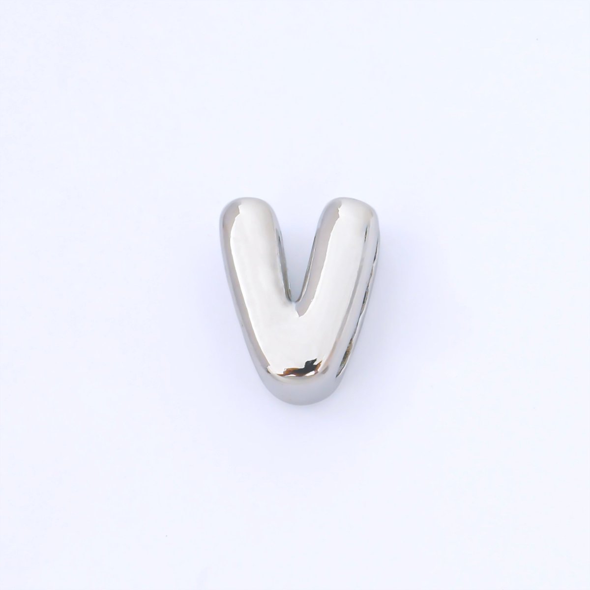 Monogram Silver 15mm Personalized Chubby Bubble Initial Letter Alphabet Bead | AF092 - AF104
