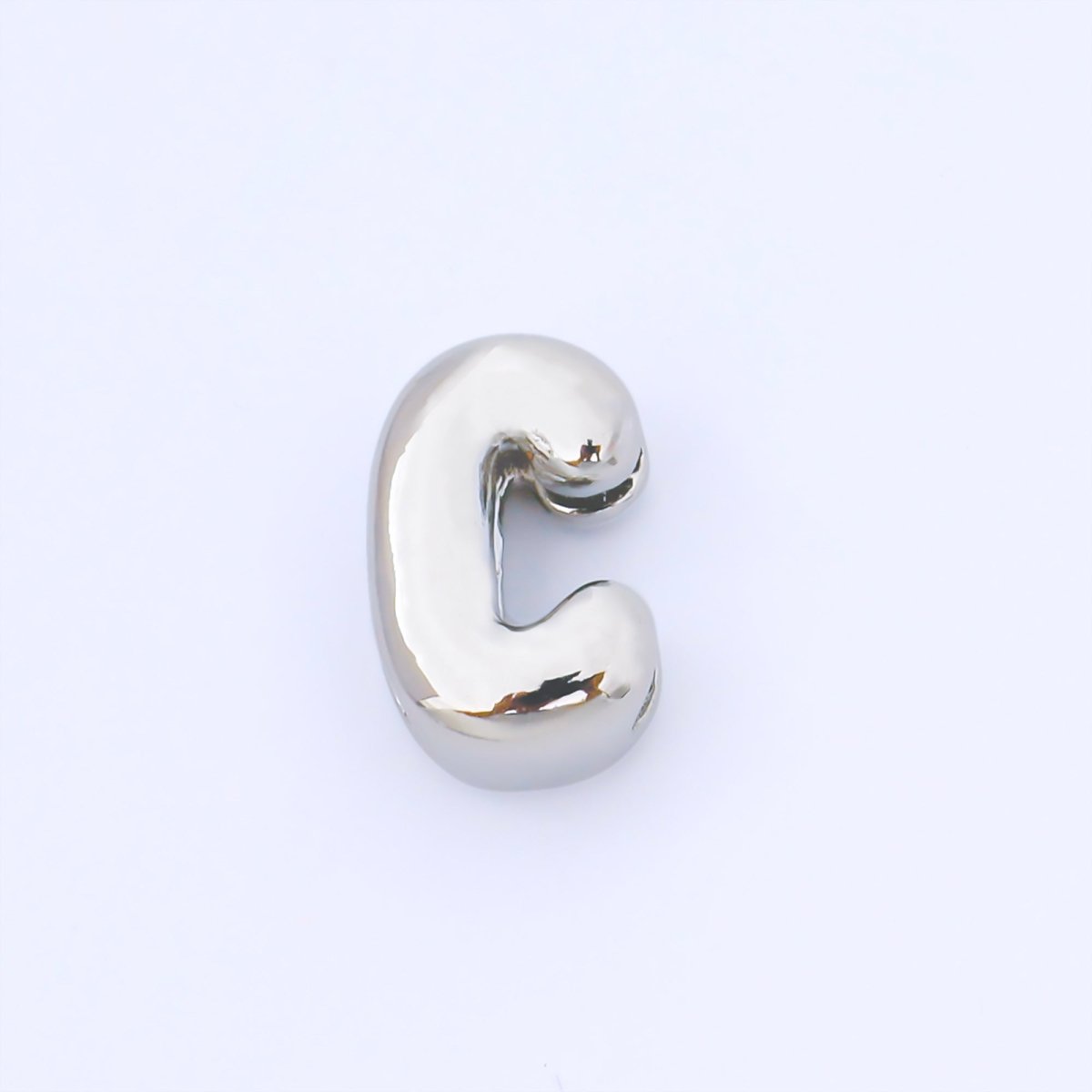Monogram Silver 15mm Personalized Chubby Bubble Initial Letter Alphabet Bead | AF092 - AF104