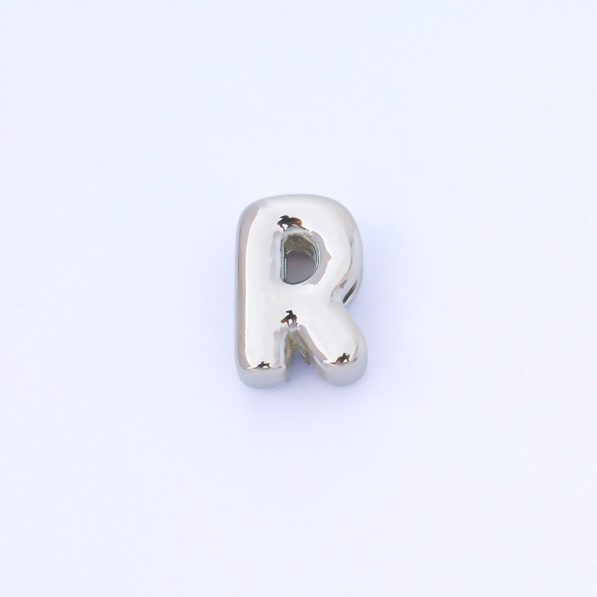 Monogram Silver 15mm Personalized Chubby Bubble Initial Letter Alphabet Bead | AF092 - AF104