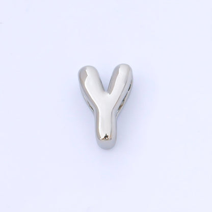 Monogram Silver 15mm Personalized Chubby Bubble Initial Letter Alphabet Bead | AF092 - AF104