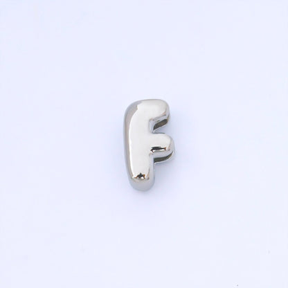 Monogram Silver 15mm Personalized Chubby Bubble Initial Letter Alphabet Bead | AF092 - AF104