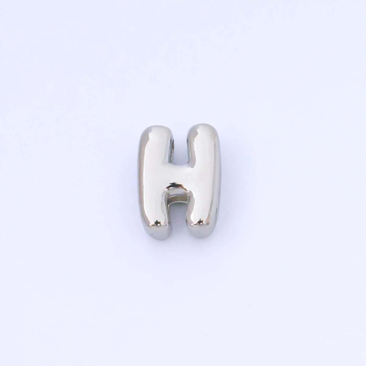 Monogram Silver 15mm Personalized Chubby Bubble Initial Letter Alphabet Bead | AF092 - AF104