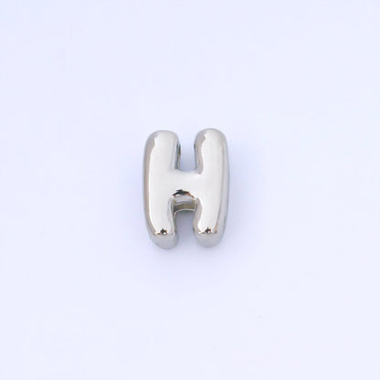 Monogram Silver 15mm Personalized Chubby Bubble Initial Letter Alphabet Bead | AF092 - AF104