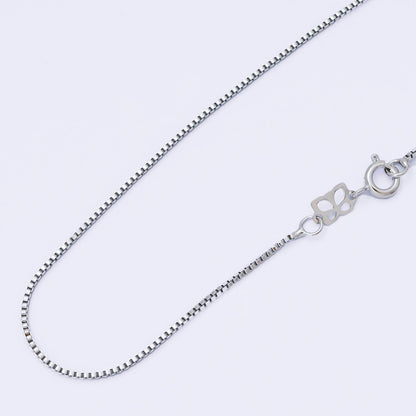 Silver 1mm Classic Ready to Wear Box Chain 16 Inches Necklace | WA-2334