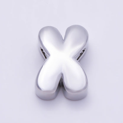 Silver 20mm Minimalist Chubby Initial Letter A-Z Alphabet Personalized Bead | Beads-00440 ~ Beads-00439 (Copy)
