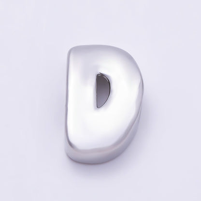 Silver 20mm Minimalist Chubby Initial Letter A-Z Alphabet Personalized Bead | Beads-00440 ~ Beads-00439 (Copy)