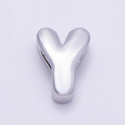 Silver 20mm Minimalist Chubby Initial Letter A-Z Alphabet Personalized Bead | Beads-00440 ~ Beads-00439 (Copy)