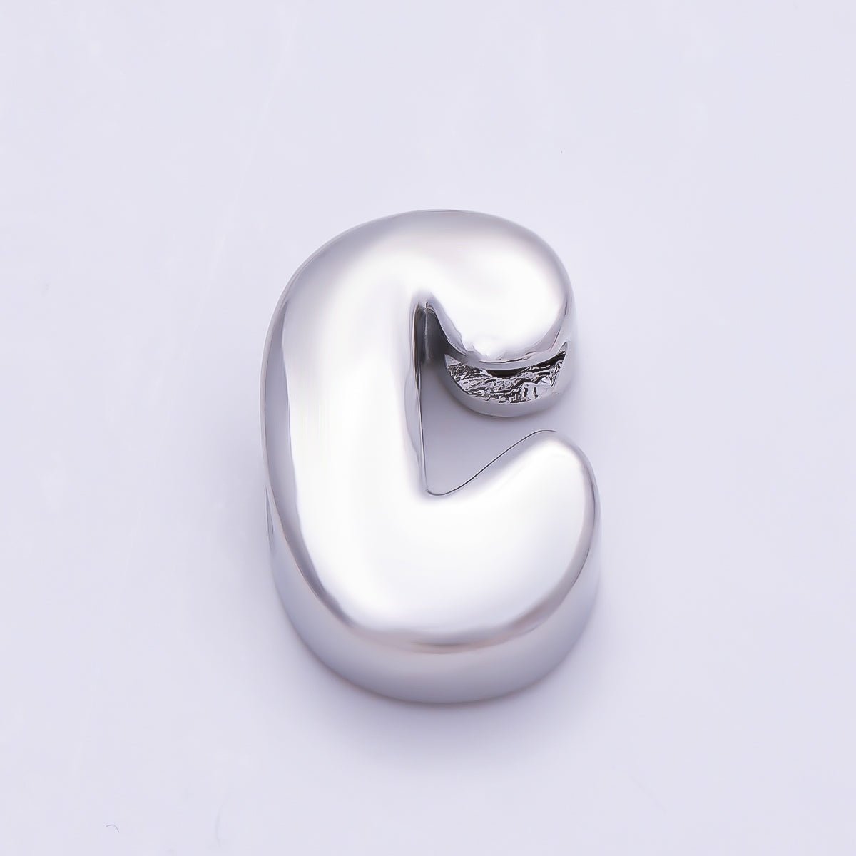Silver 20mm Minimalist Chubby Initial Letter A-Z Alphabet Personalized Bead | Beads-00440 ~ Beads-00439 (Copy)