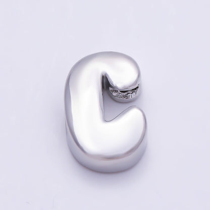 Silver 20mm Minimalist Chubby Initial Letter A-Z Alphabet Personalized Bead | Beads-00440 ~ Beads-00439 (Copy)