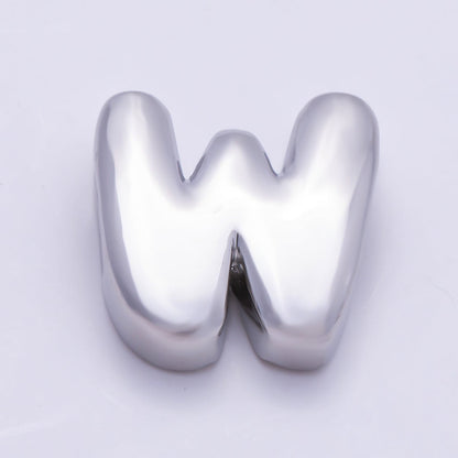 Silver 20mm Minimalist Chubby Initial Letter A-Z Alphabet Personalized Bead | Beads-00440 ~ Beads-00439 (Copy)