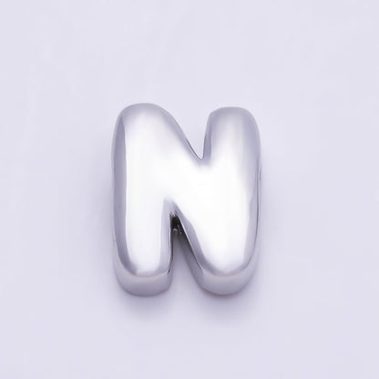 Silver 20mm Minimalist Chubby Initial Letter A-Z Alphabet Personalized Bead | Beads-00440 ~ Beads-00439 (Copy)