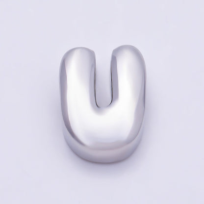 Silver 20mm Minimalist Chubby Initial Letter A-Z Alphabet Personalized Bead | Beads-00440 ~ Beads-00439 (Copy)