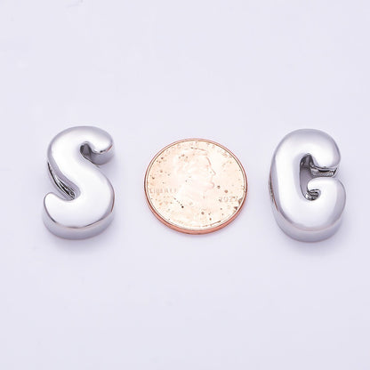 Silver 20mm Minimalist Chubby Initial Letter A-Z Alphabet Personalized Bead | Beads-00440 ~ Beads-00439 (Copy)