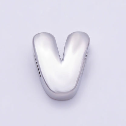 Silver 20mm Minimalist Chubby Initial Letter A-Z Alphabet Personalized Bead | Beads-00440 ~ Beads-00439 (Copy)