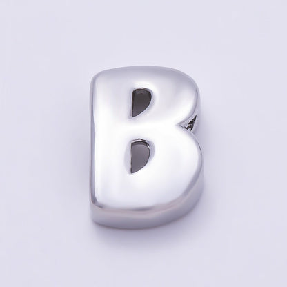 Silver 20mm Minimalist Chubby Initial Letter A-Z Alphabet Personalized Bead | Beads-00440 ~ Beads-00439 (Copy)