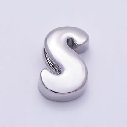 Silver 20mm Minimalist Chubby Initial Letter A-Z Alphabet Personalized Bead | Beads-00440 ~ Beads-00439 (Copy)