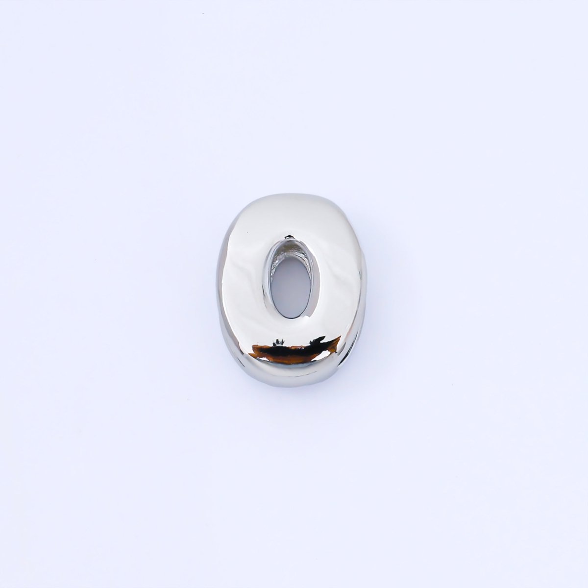 Silver 20mm Personalized Cord Chubby Bubble Initial Letter Alphabet Bead | AF118 - AF130