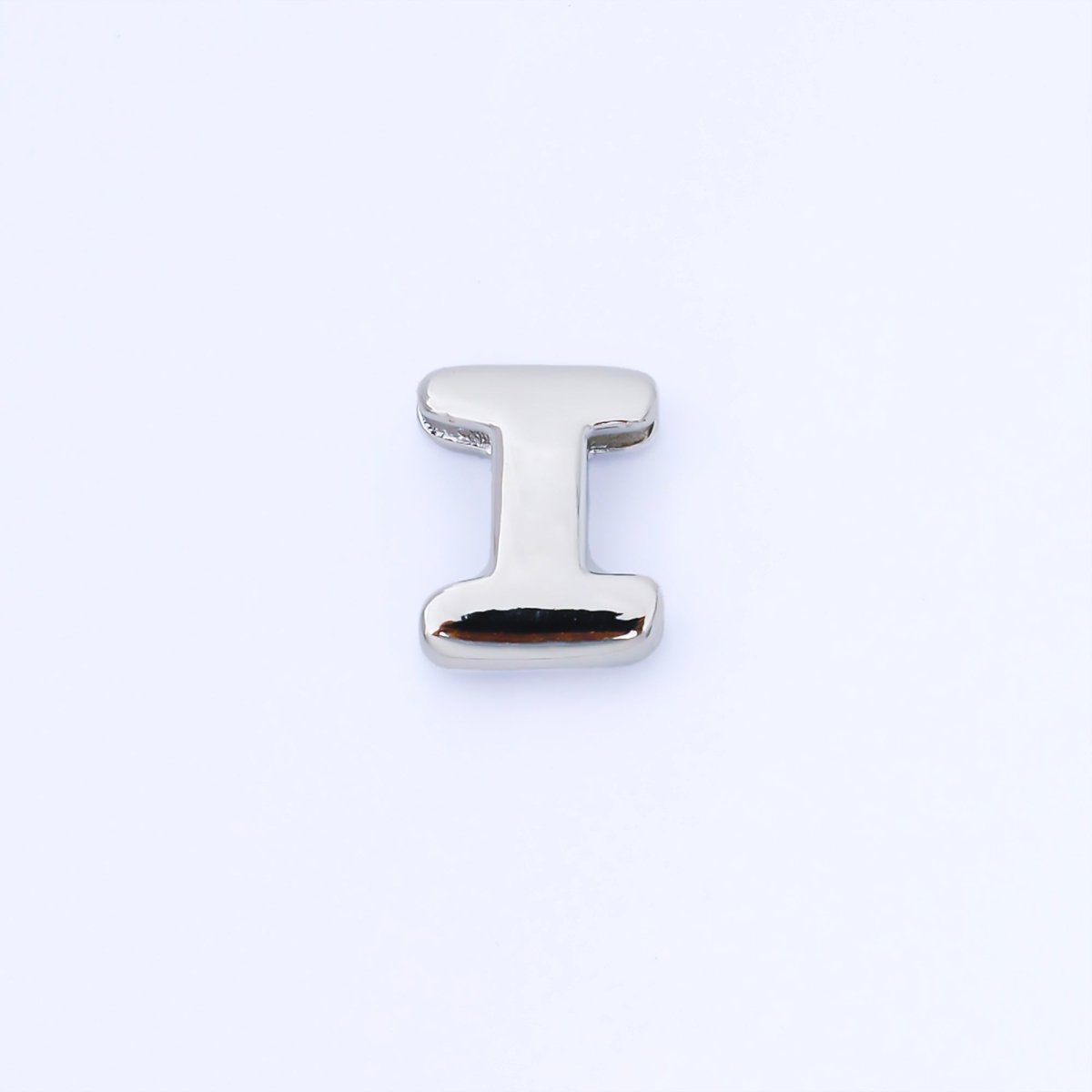 Silver 20mm Personalized Cord Chubby Bubble Initial Letter Alphabet Bead | AF118 - AF130