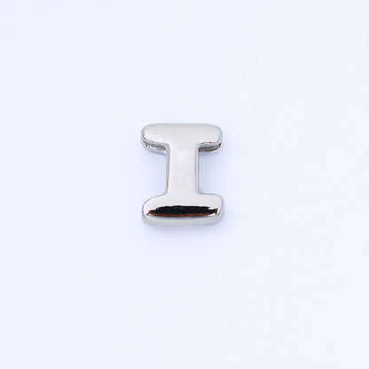 Silver 20mm Personalized Cord Chubby Bubble Initial Letter Alphabet Bead | AF118 - AF130