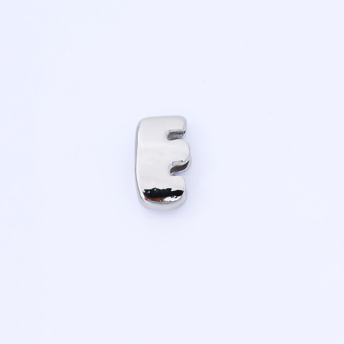 Silver 20mm Personalized Cord Chubby Bubble Initial Letter Alphabet Bead | AF118 - AF130