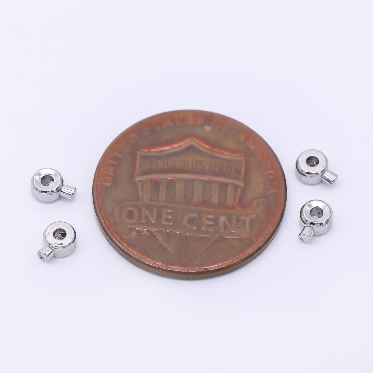 Silver 4mm Polished Open Barrel Closure Findings by Set | Z1276
