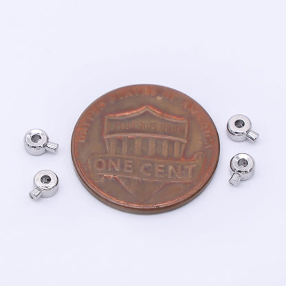 Silver 4mm Polished Open Barrel Closure Findings by Set | Z1276