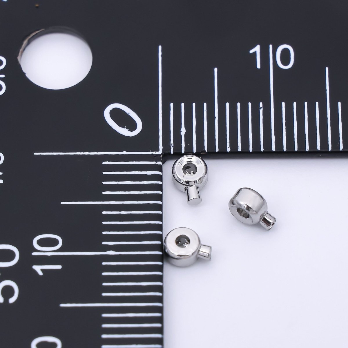 Silver 4mm Polished Open Barrel Closure Findings by Set | Z1276