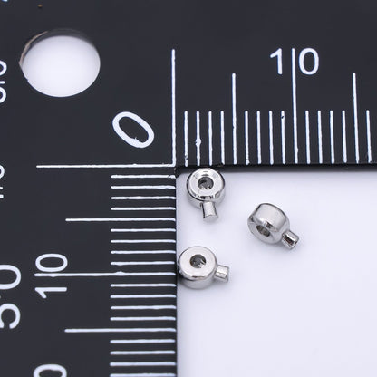 Silver 4mm Polished Open Barrel Closure Findings by Set | Z1276