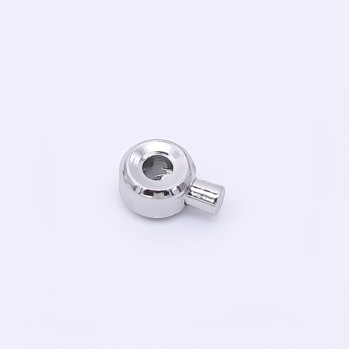 Silver 4mm Polished Open Barrel Closure Findings by Set | Z1276
